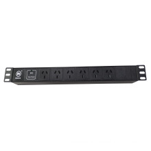 Custom 19 inch 1U rack mount PDU 6 ways Australia type sockets power distribution unit